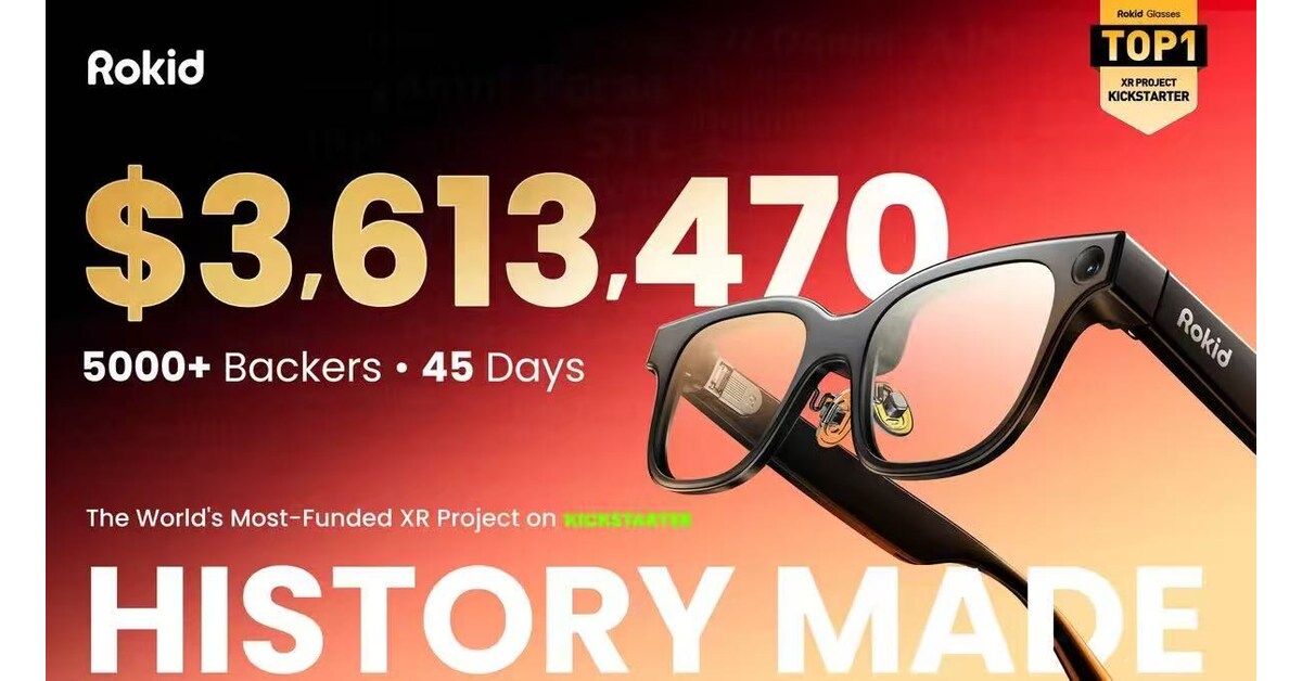 Rokid Glasses Concludes Record-Breaking Kickstarter Campaign with $3.6 Million Raised