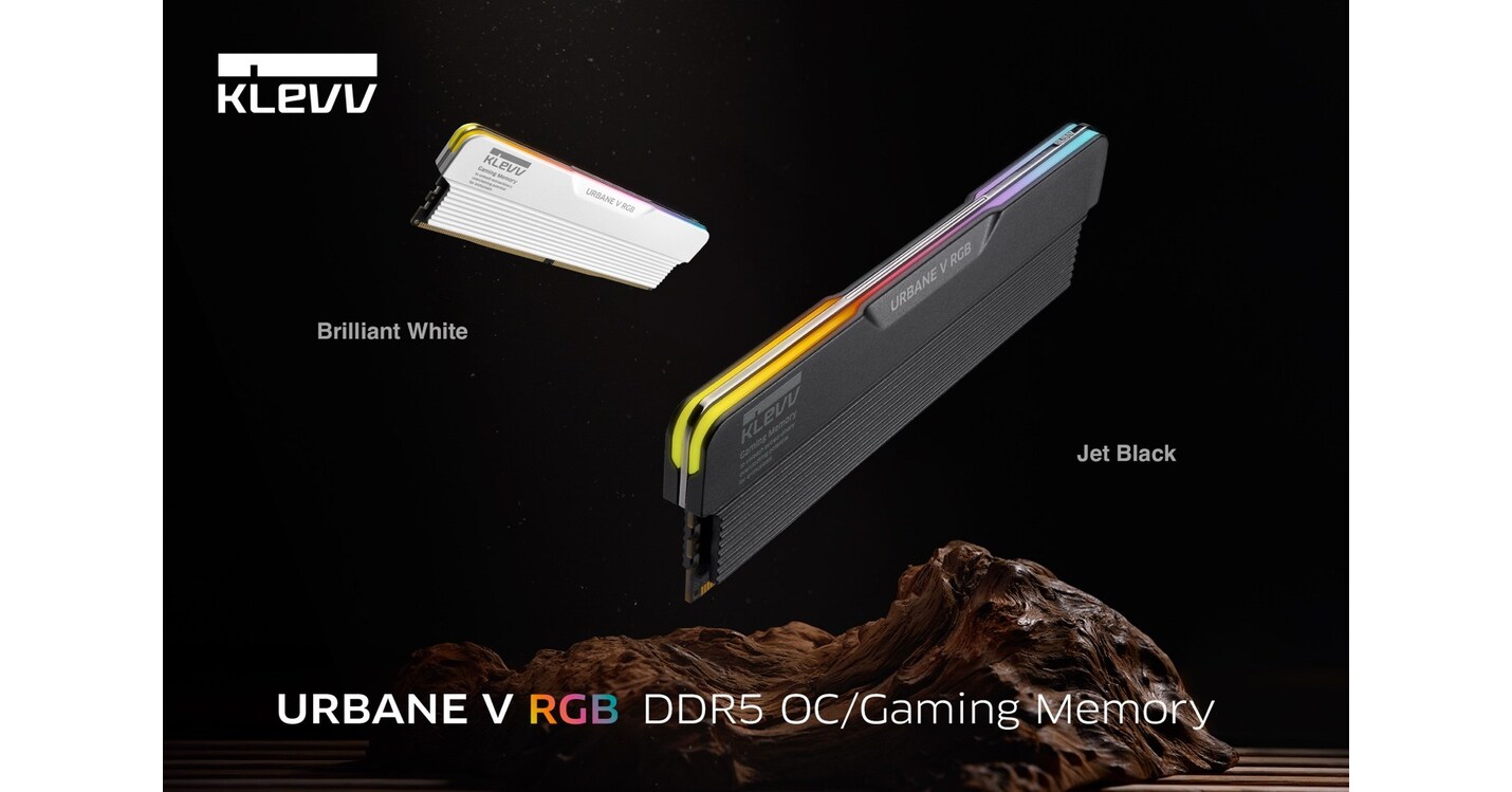 KLEVV EXPANDS URBANE V RGB DDR5 GAMING/OC MEMORY SERIES WITH AN ALL-NEW JET BLACK EDITION