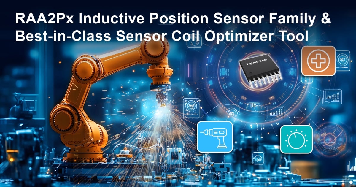 Renesas Expands Industrial Sensing Portfolio with 3 Magnet-Free Inductive Position Sensor ICs and Innovative, Web-Based Solution Design Tool