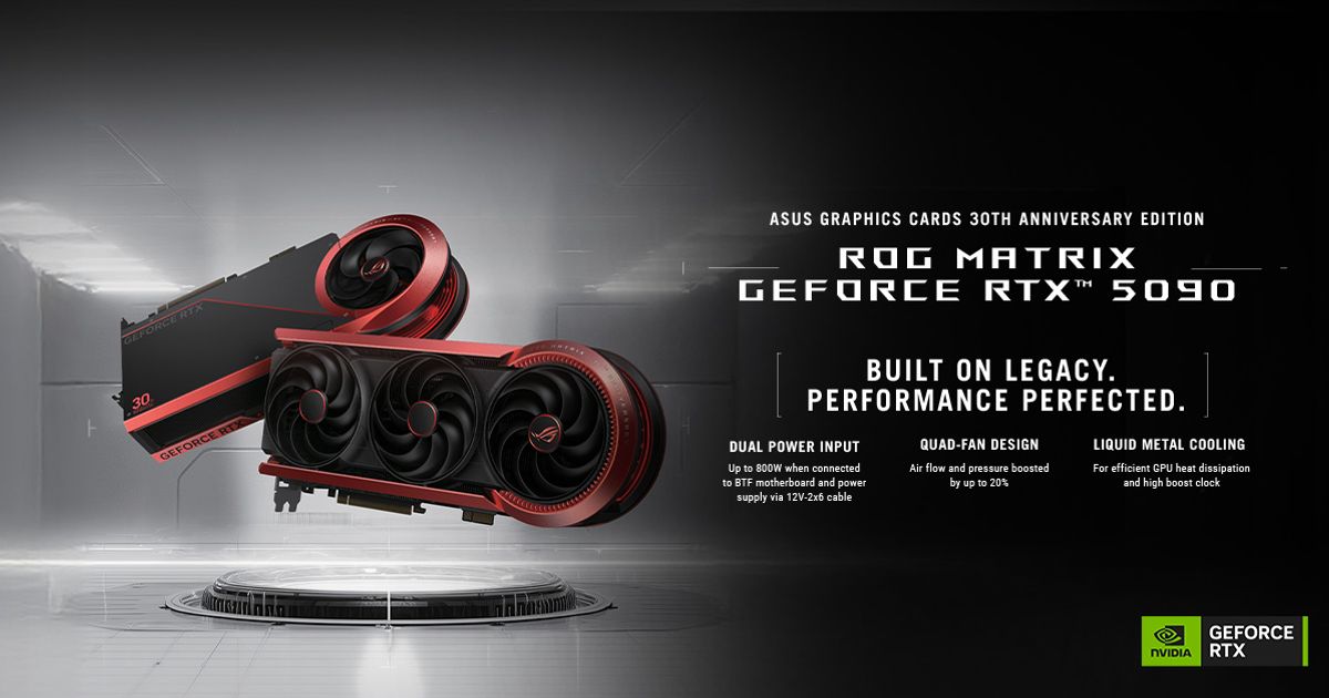 ASUS Republic of Gamers Launches ROG Matrix GeForce RTX 5090 – ASUS Graphics Cards 30th Anniversary Edition | ASUS Pressroom