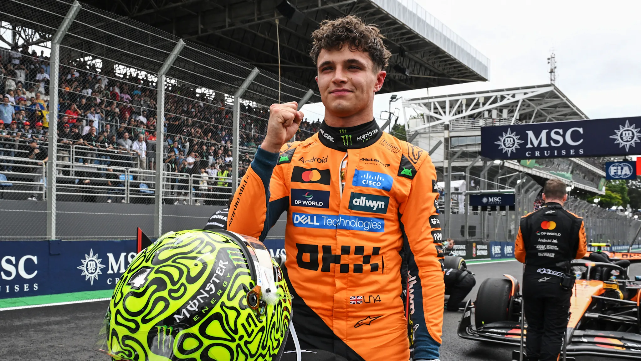 Lando Norris wins action-packed Sprint in Sao Paulo from Kimi Antonelli as Oscar Piastri crashes out