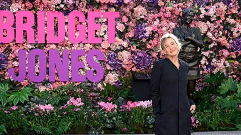 Getty Images Renée Zellweger attends the Bridget Jones Scenes In The Square Statue Unveiling at Leicester Square on November 17, 2025 in London, England
