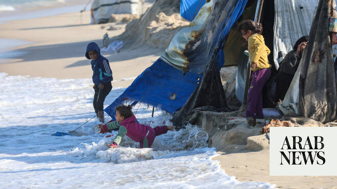 First major winter rains pummel Gaza, destroying makeshift shelters