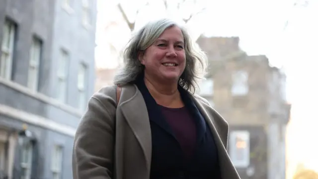 British Transport Secretary Heidi Alexander walks on Downing Street, in London, Britain, November 26, 2025.