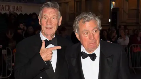 Getty Images CARDIFF, WALES - OCTOBER 02: Michael Palin (L) and Terry Jones arrive for the 25th British Academy Cymru Awards at St David's Hall on October 2, 2016 in Cardiff, Wales. (Photo by Matthew Horwood/Getty Images)