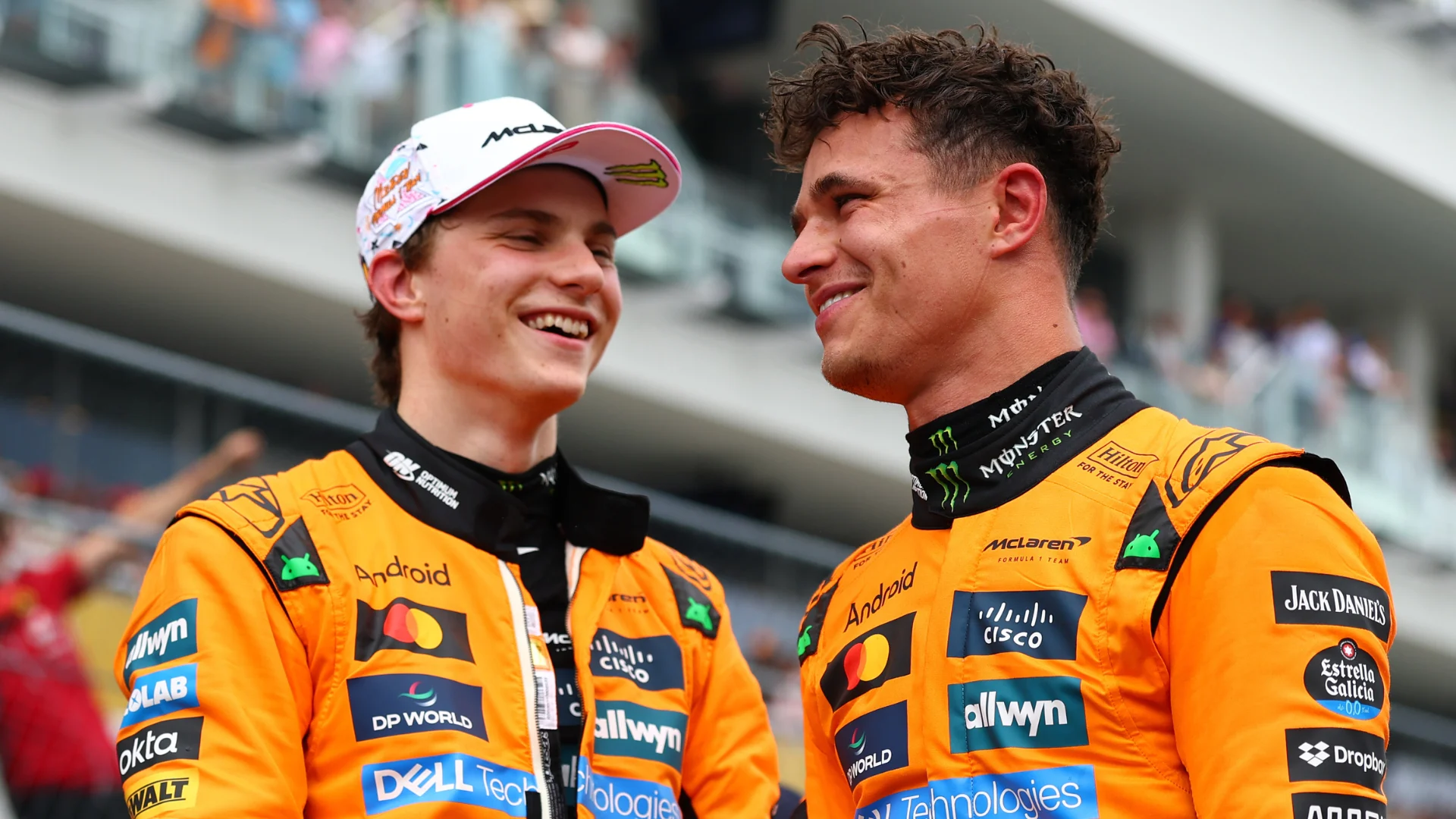 Lando Norris hails ‘better than ever’ relationship with McLaren team mate Oscar Piastri amid title battle