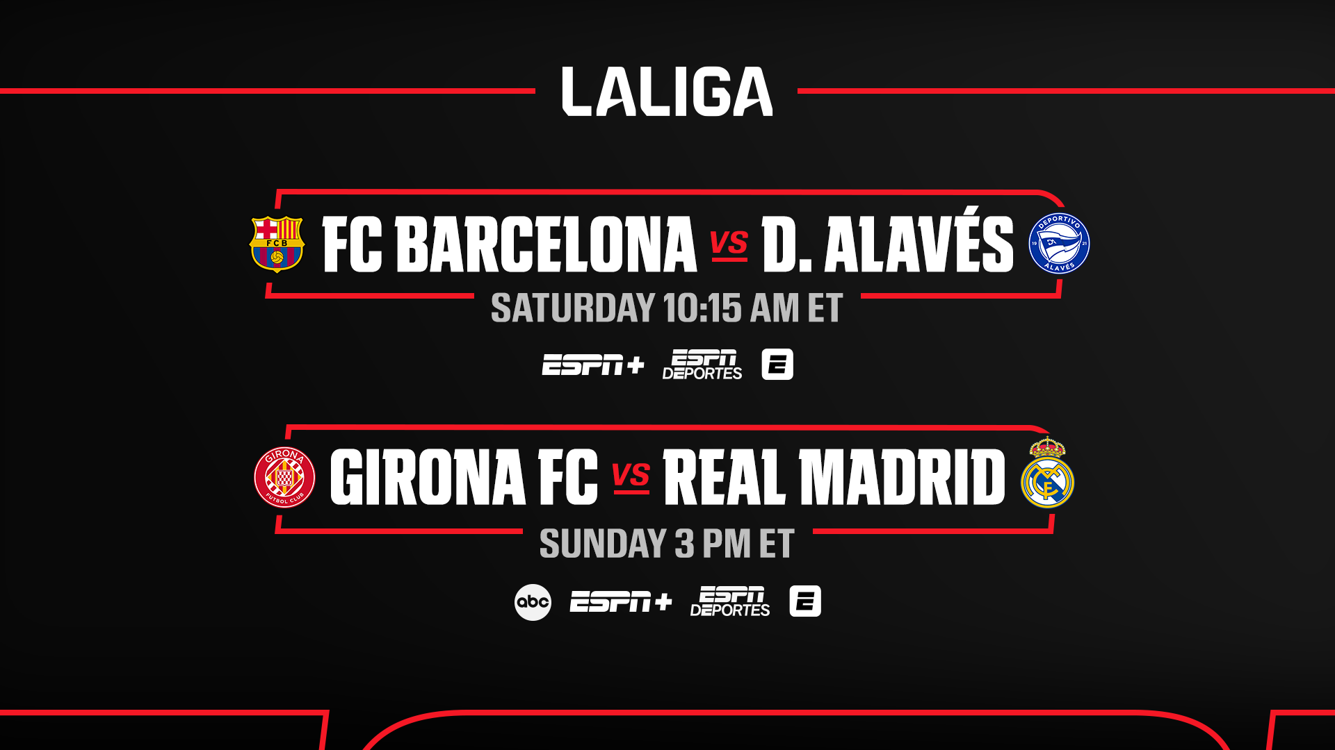 LALIGA’s Real Madrid returns to ABC for second straight Sunday
