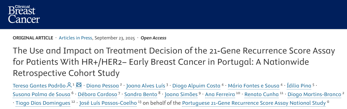 Diogo Alpuim Costa: 21-Gene Recurrence Score on Treatment Decisions in Early HR+/HER2- Breast Cancer