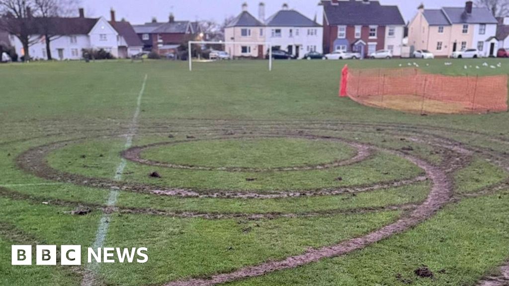 Car damage halts football on Great Bentley village green