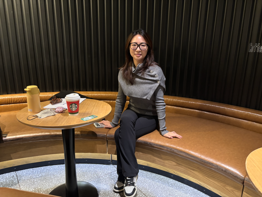Carrie Chen, a patron at the Starbucks in Beijing’s China World Trade Mall, on November 4.