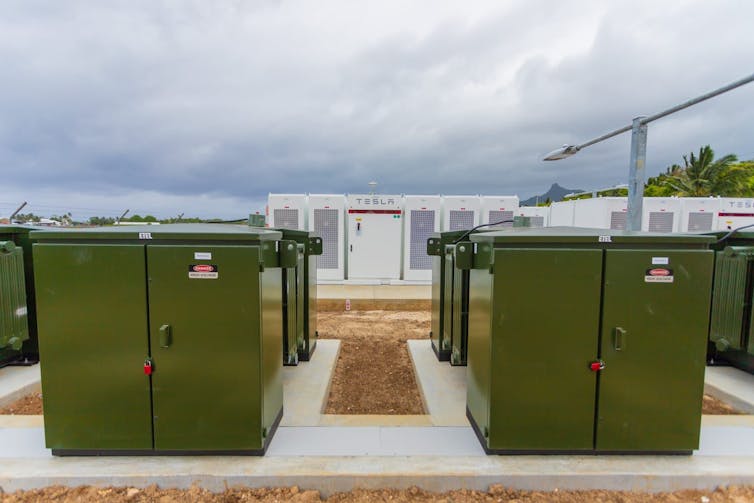 grid battery installation in Pacific islands.