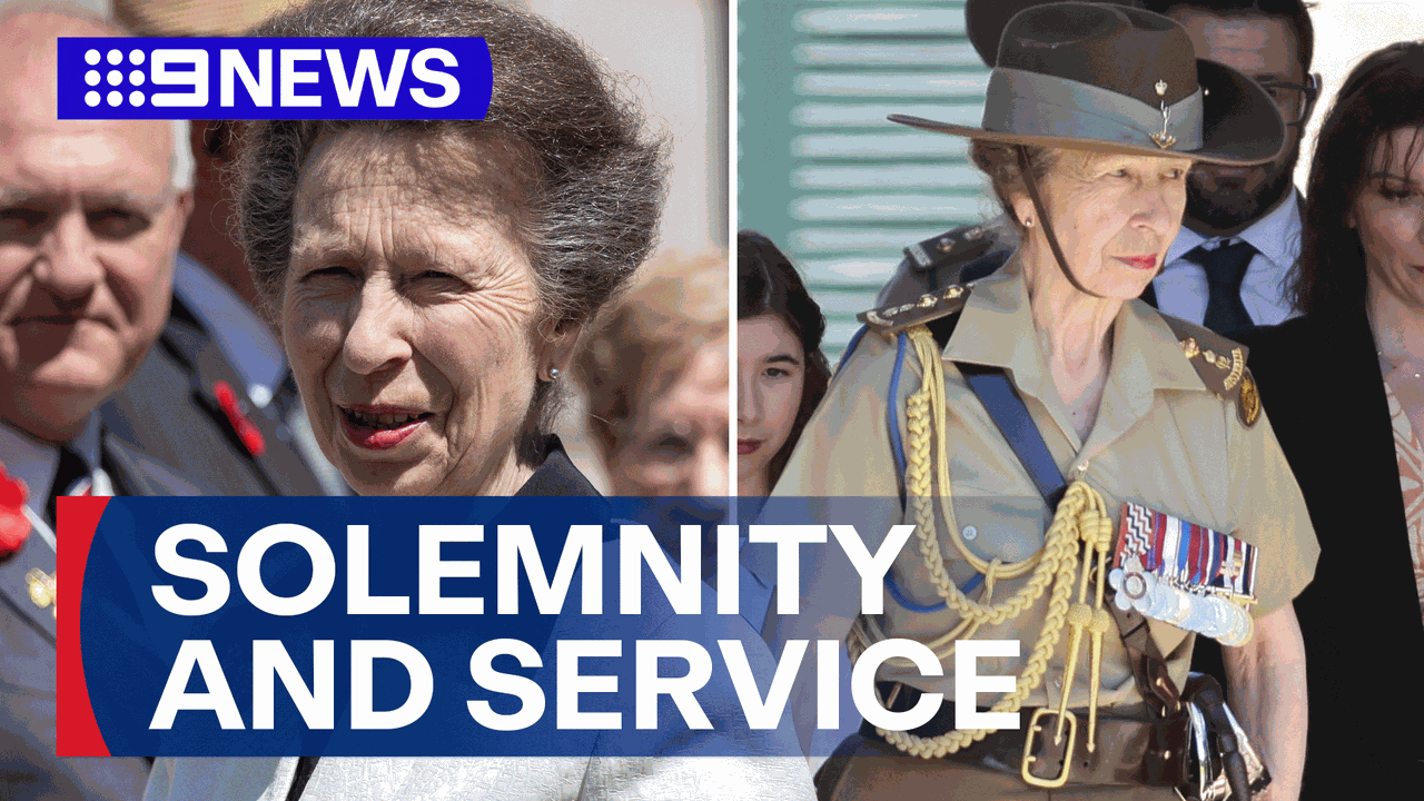 Watch 9News Latest Stories – Season 2025 – Princess Anne spends the day mixing solemnity with service – 9now.com.au