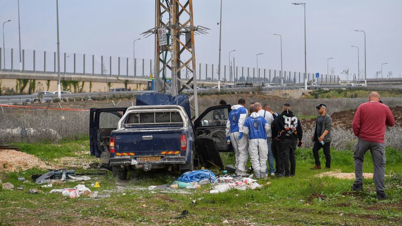 Two Israelis killed in Palestinian car-ramming and stabbing attack, police say