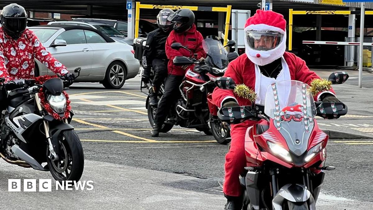 100 bikers deliver Christmas gifts to kids in Scunthorpe Hospital