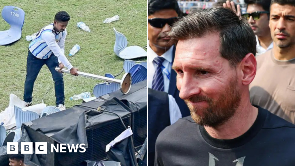 Anger at Lionel Messi ‘GOAT’ India tour as fans throw chairs and bottles at stadium event