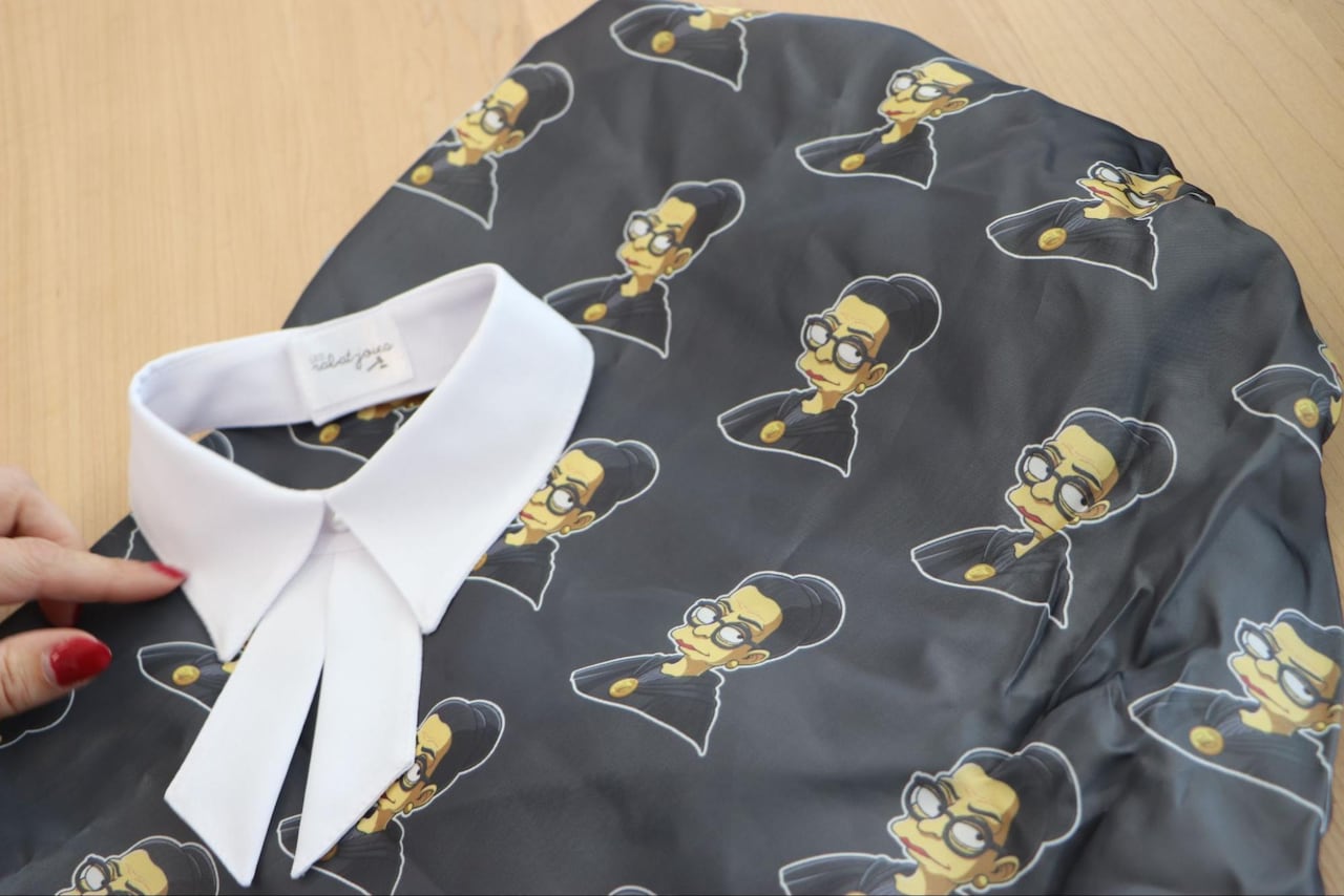 custom-made robe for client who likes U.S. Supreme Court Justice Ruth Bader Ginsburg