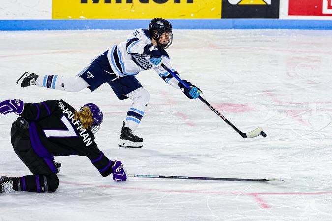 Rucinski nets a pair of goals to lift Maine past RV Holy Cross