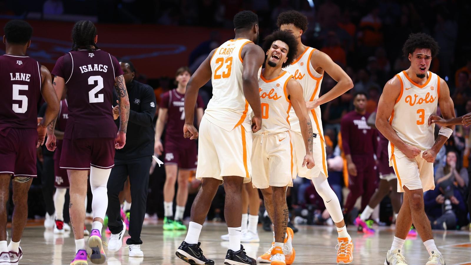 #24/RV Vols Upend Texas A&M, 87-82, in Double-Overtime Thriller