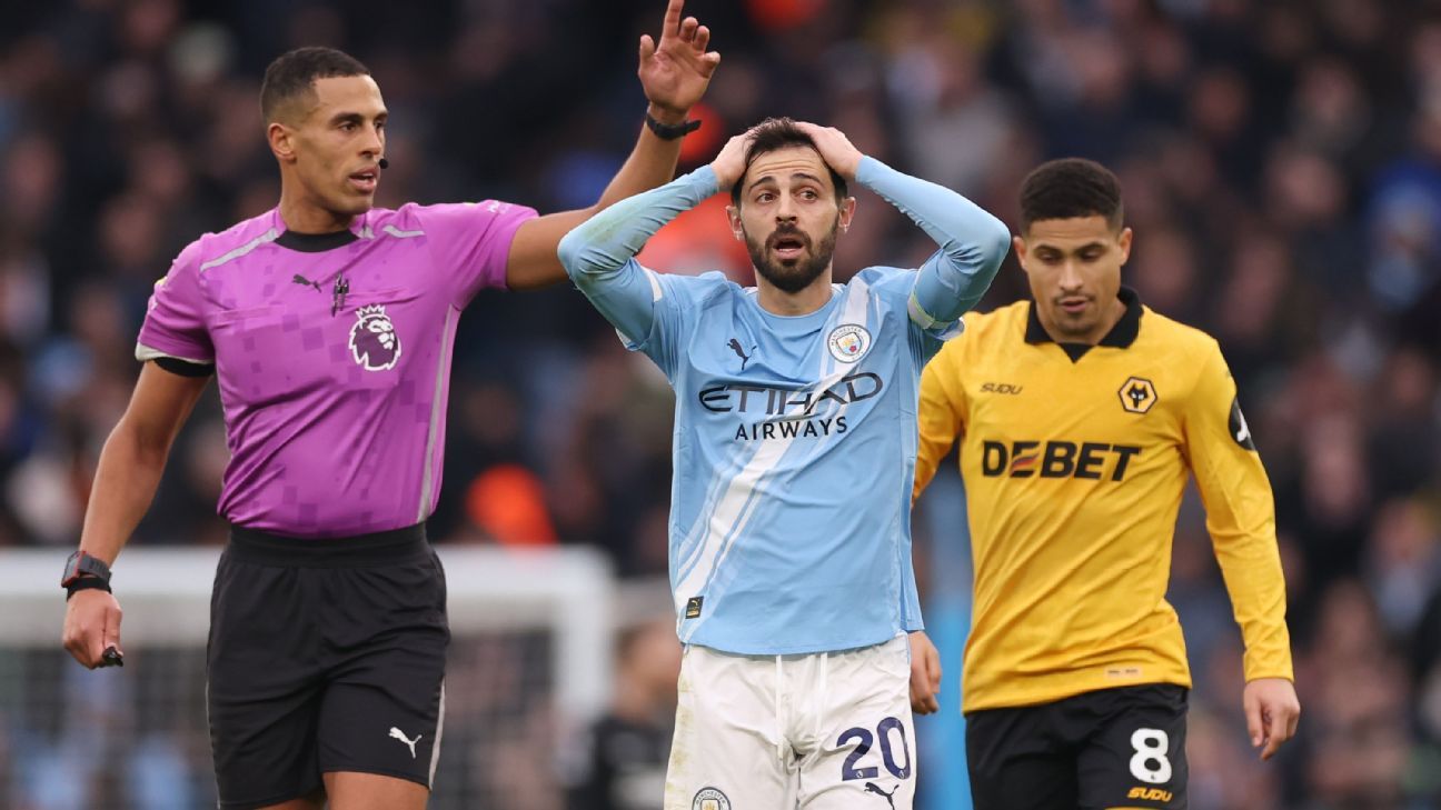 Debutant referee Farai Hallam sets Premier League first by ignoring VAR to deny Man City