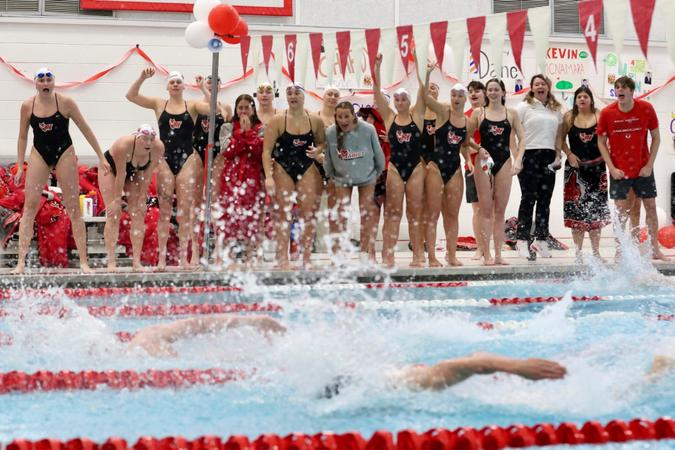 On Senior Night The Red Foxes Would Split In A Duel Meet Against Binghamton