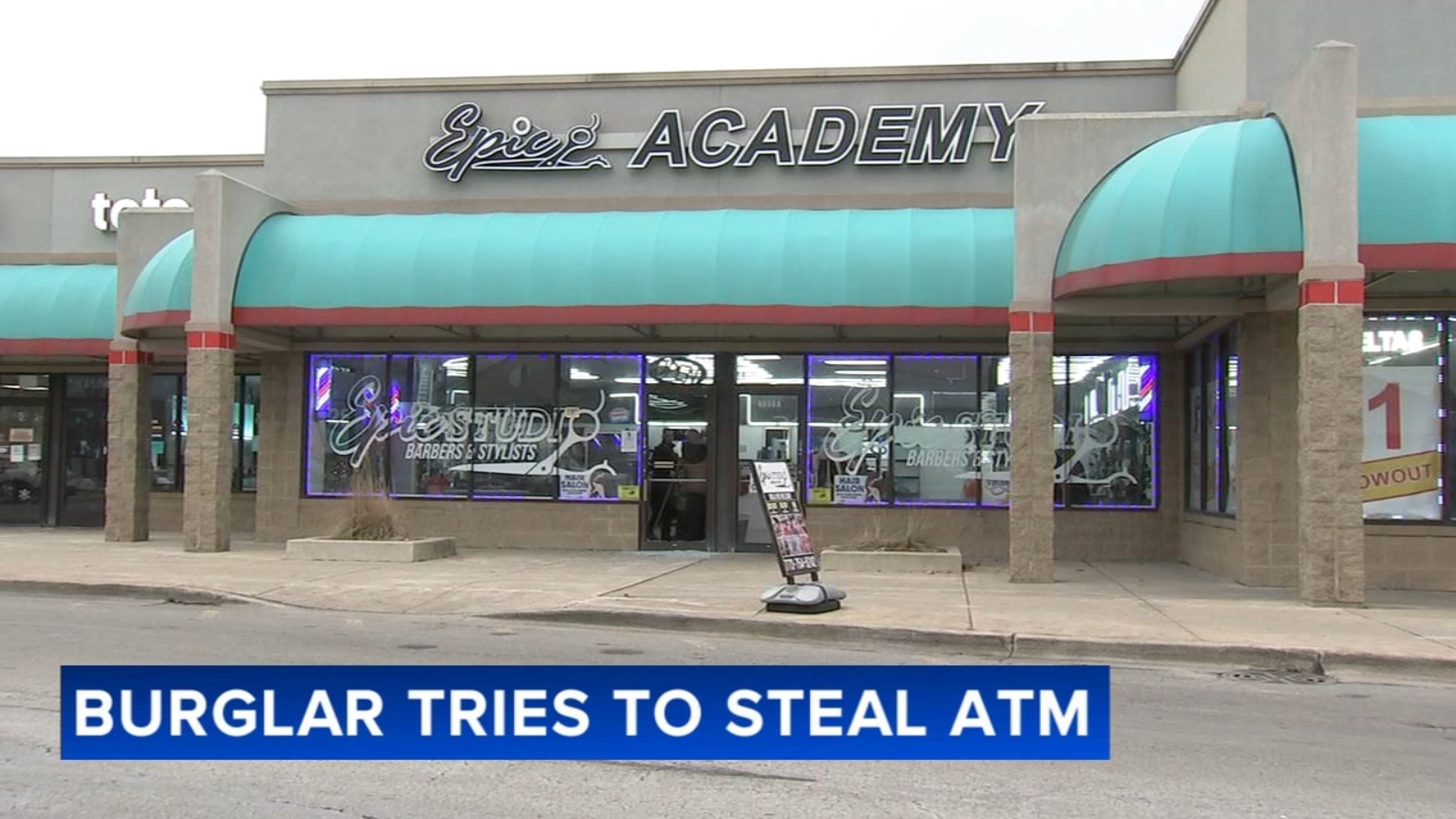 Chicago crime: Burglar attempts to steal ATM from Epic Academy Barber School at Diversey, Kilpatrick avenues in Belmont Cragin