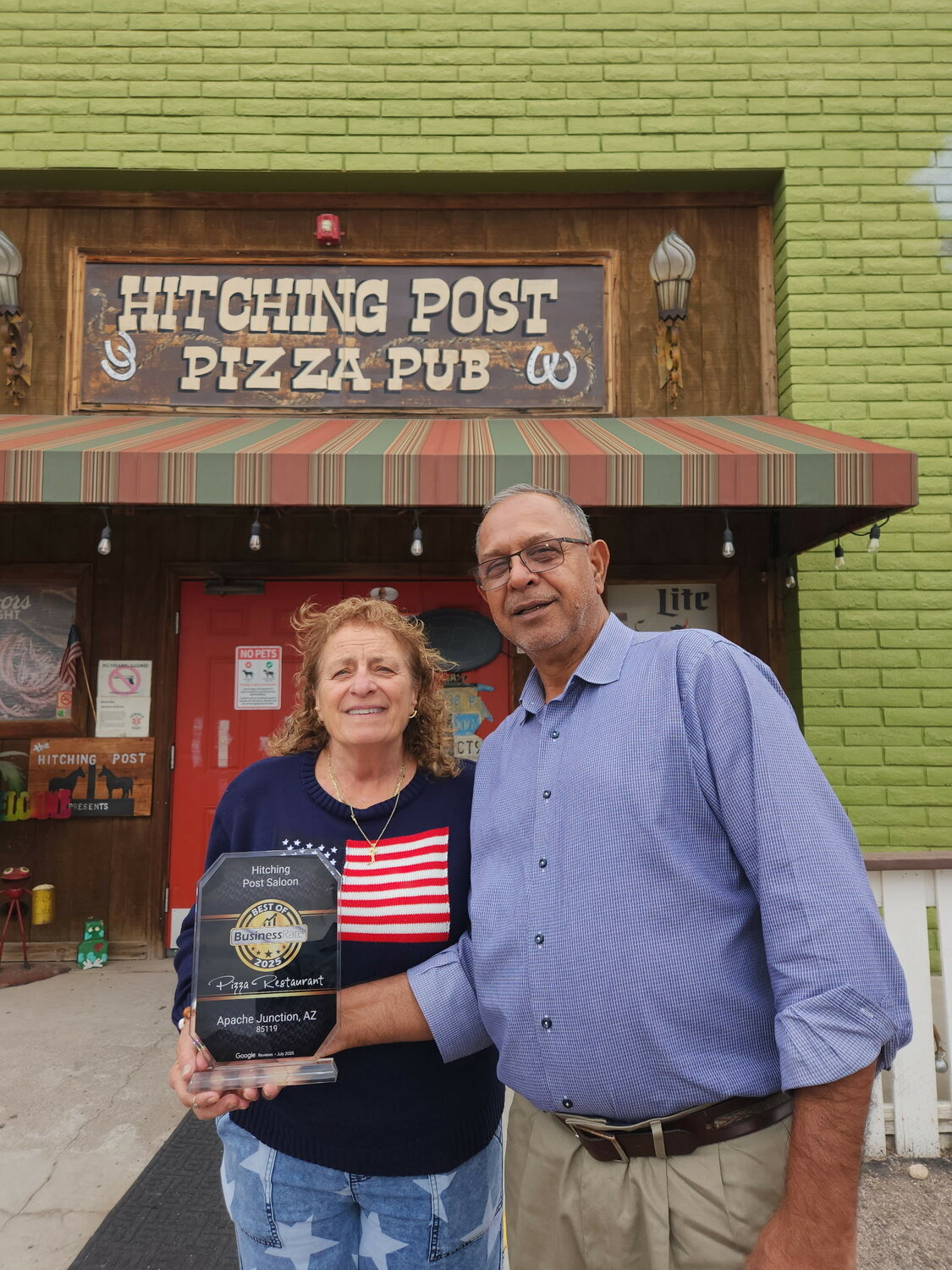 Hitching Post Saloon in Apache Junction named BusinessRate best pizza, best restaurant for 2025