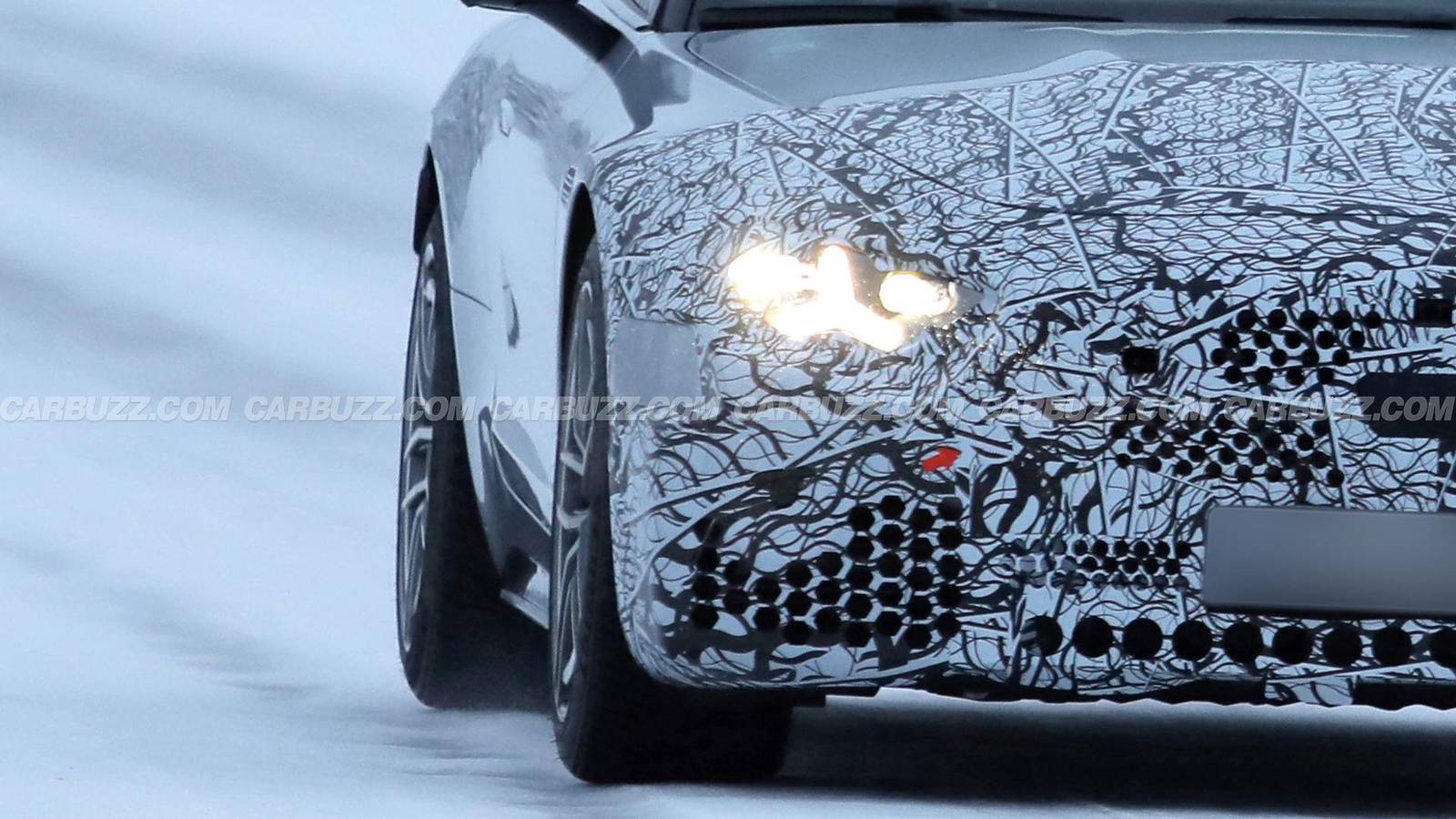 Mercedes-Benz SL AMG Spied Piercing The Snow With Strange New Headlights