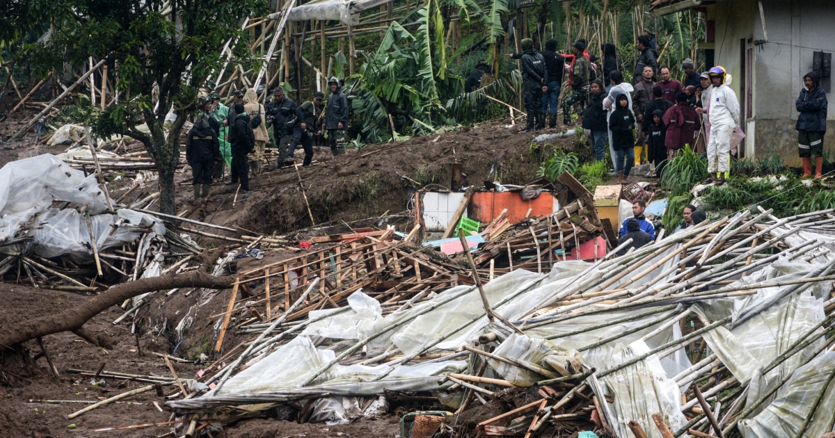 A landslide on Indonesia’s Java island kills at least 8 people and leaves more than 80 missing