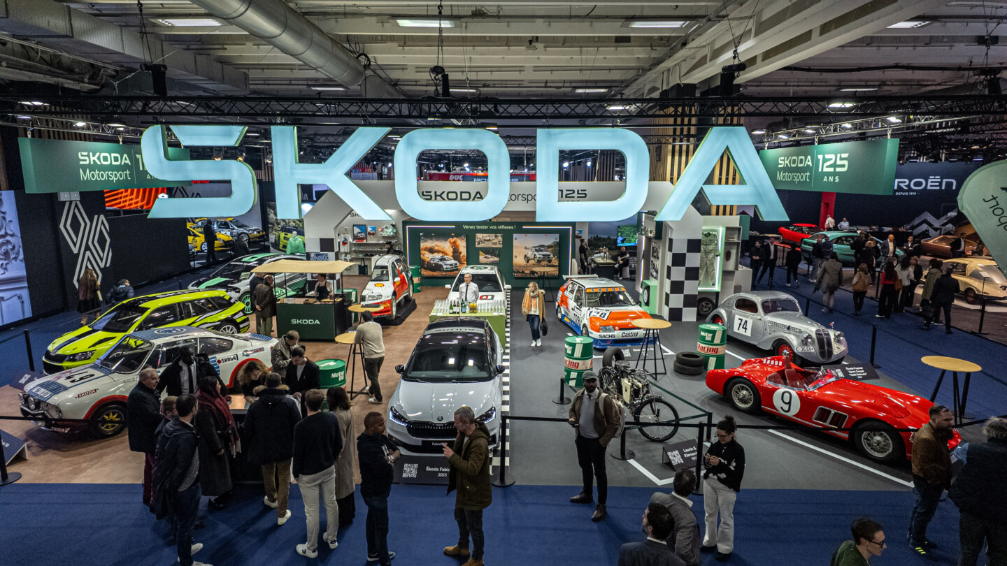 Eight historical exhibits at Rétromobile commemorate 125 years of Škoda Motorsport