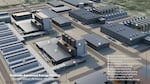 A rendering released last year of the Cascade Advanced Energy Facility, which could end up being the first small modular reactor facility in the Pacific Northwest.