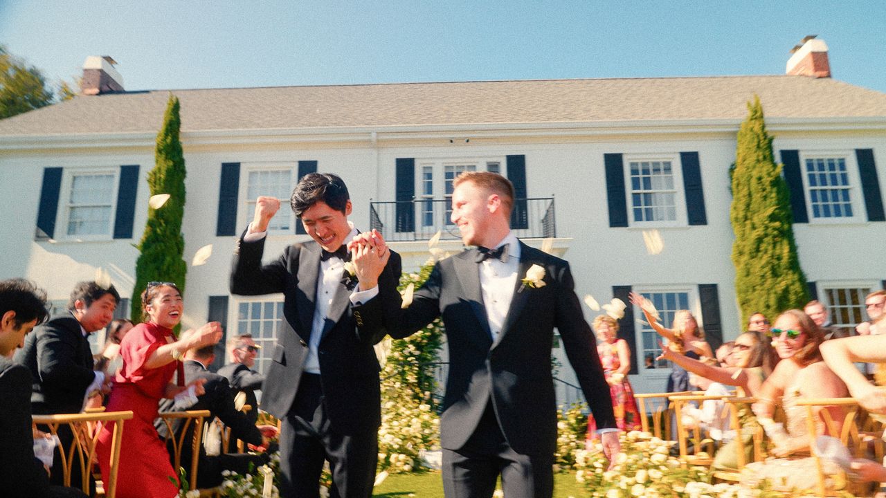 The Grooms Wore Louis Vuitton, Ralph Lauren, and Custom Hanbok for Their Seattle Wedding