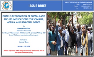 Issue Brief on “Israel’s Recognition of Somaliland and Its Implications for Somalia, Africa, and Regional Order”