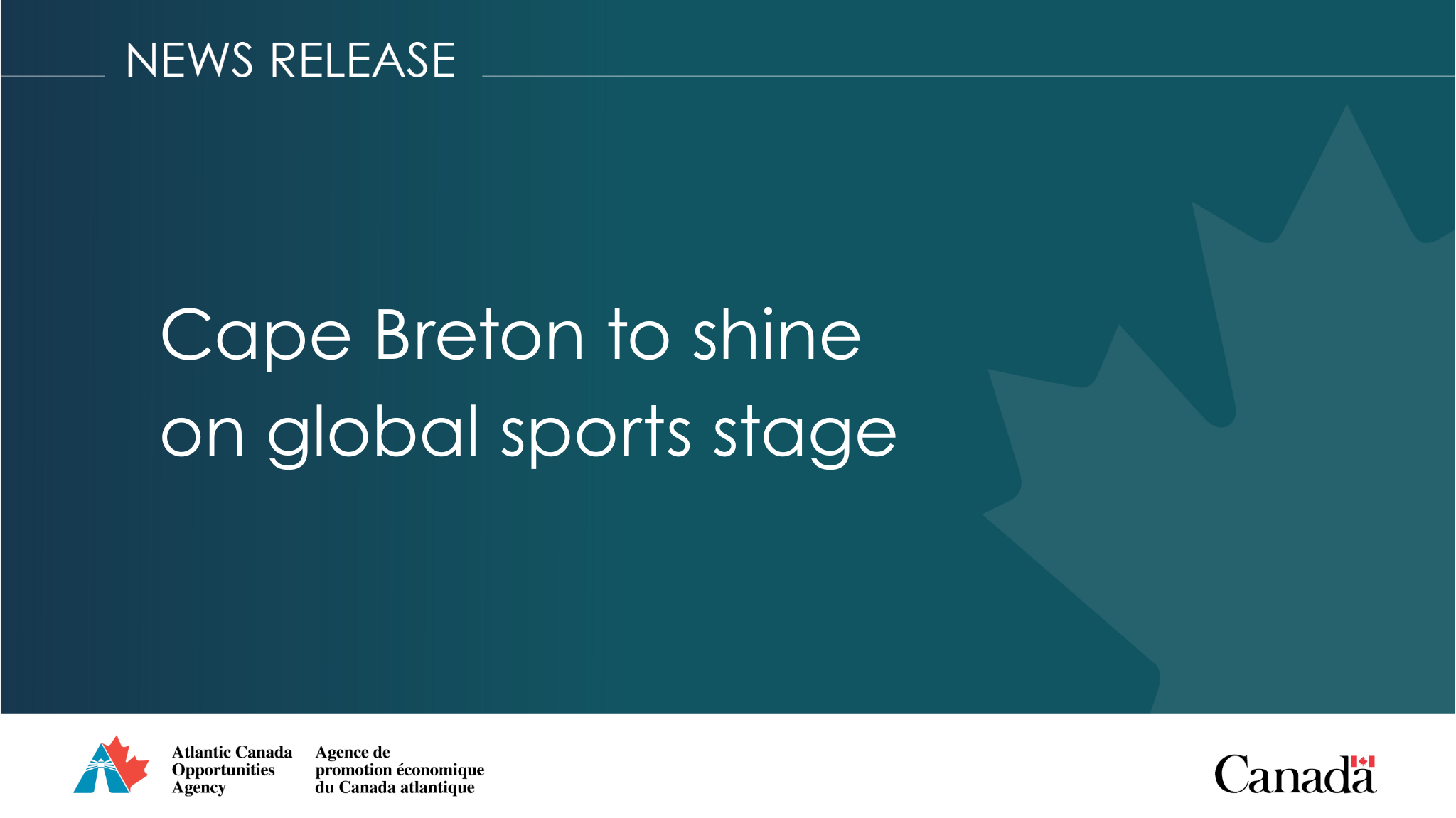 Cape Breton to shine on global sports stage