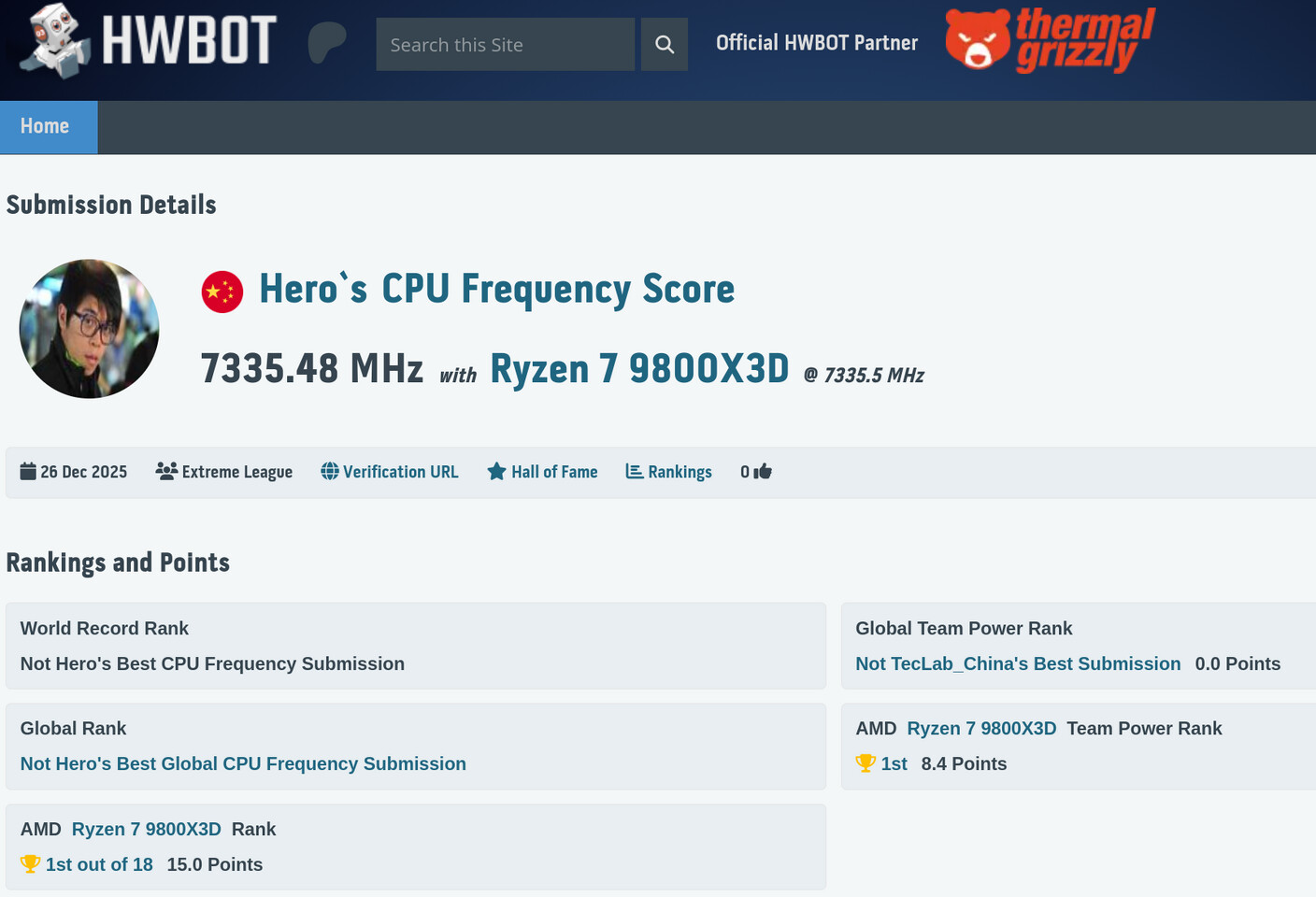 Colorful Breaks Ryzen 7 9800X3D Frequency World OC Record with 7335.45 MHz