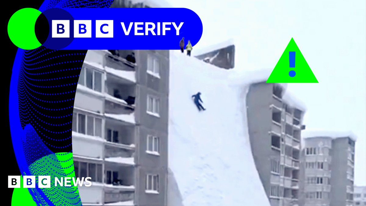 BBC Verify: Videos of huge snow wall in Russia’s Kamchatka made with AI