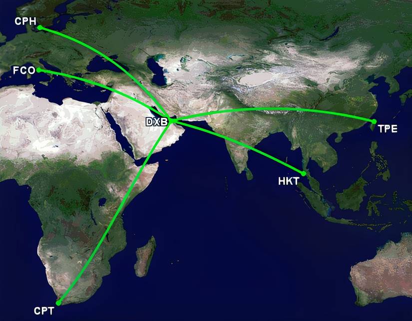 Emirates' five new A350 routes