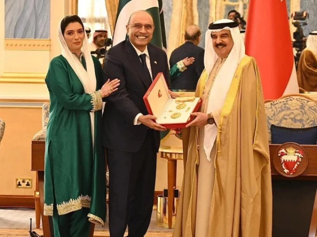 President Zardari receives Bahrain’s top honour for boosting bilateral ties