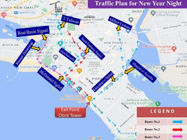 Karachi traffic police announces route changes for New Year’s Eve festivities at Sea View