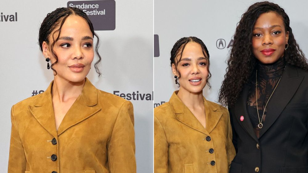 Tessa Thompson Adds Khaite Suede to Her Textured Awards Season Lineup