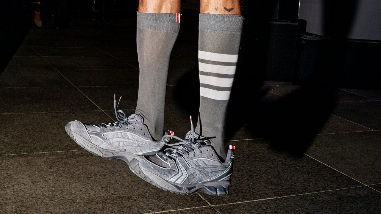 Thom Browne Sent a Surprise Asics Collab Down the GQ Bowl Runway