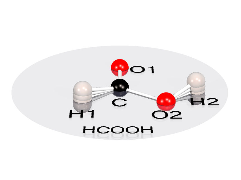 Formic acid molecule trembles into the third dimension