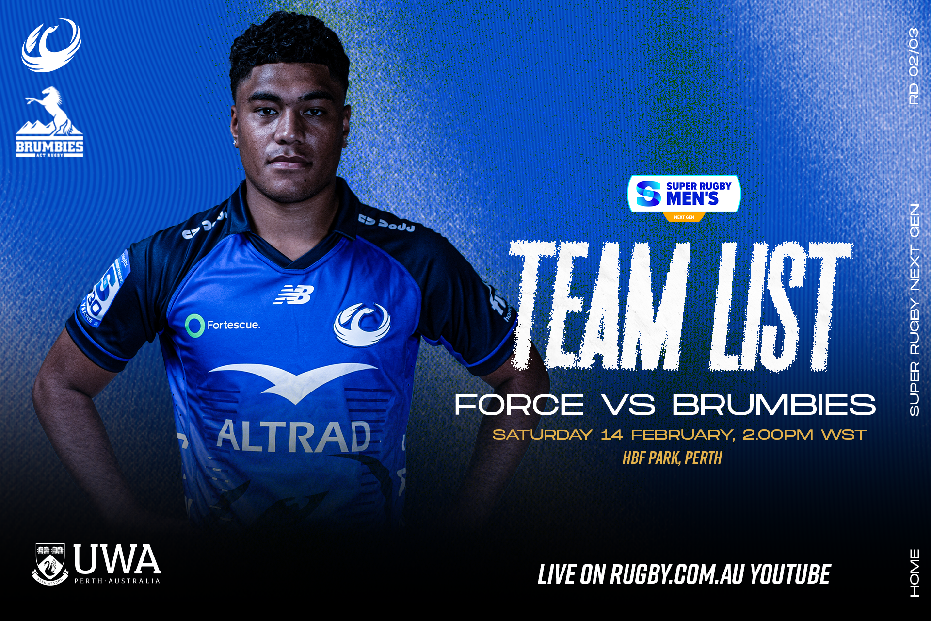 Force make changes for Next Gen curtain-raiser clash with Brumbies