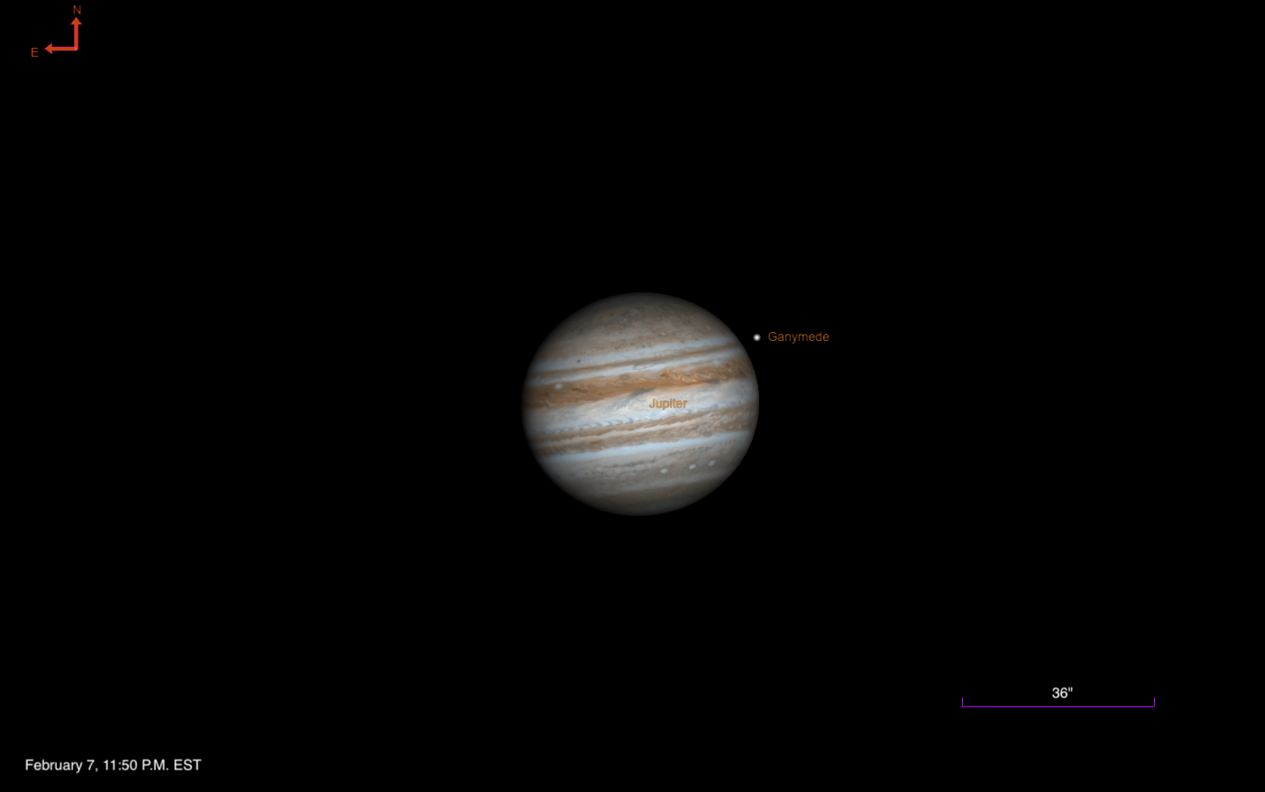The Sky Today on Saturday, February 7: Ganymede disappears