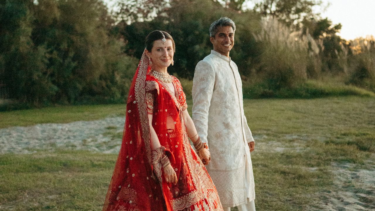 At this multicultural wedding in Greece, the bride walked down the aisle to the Jurassic Park theme song