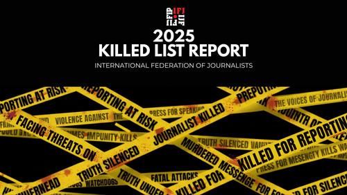IFJ publishes annual report on 128 media professionals killed in 2025