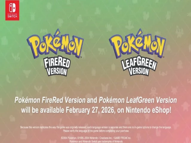 Nintendo announces launch of Pokémon FireRed, LeafGreen games