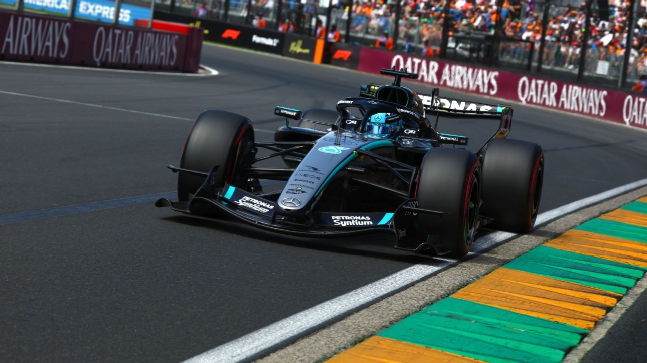 Australian Grand Prix: Russell fastest by 0.6s in final practice; Antonelli’s huge crash puts qualifying in doubt