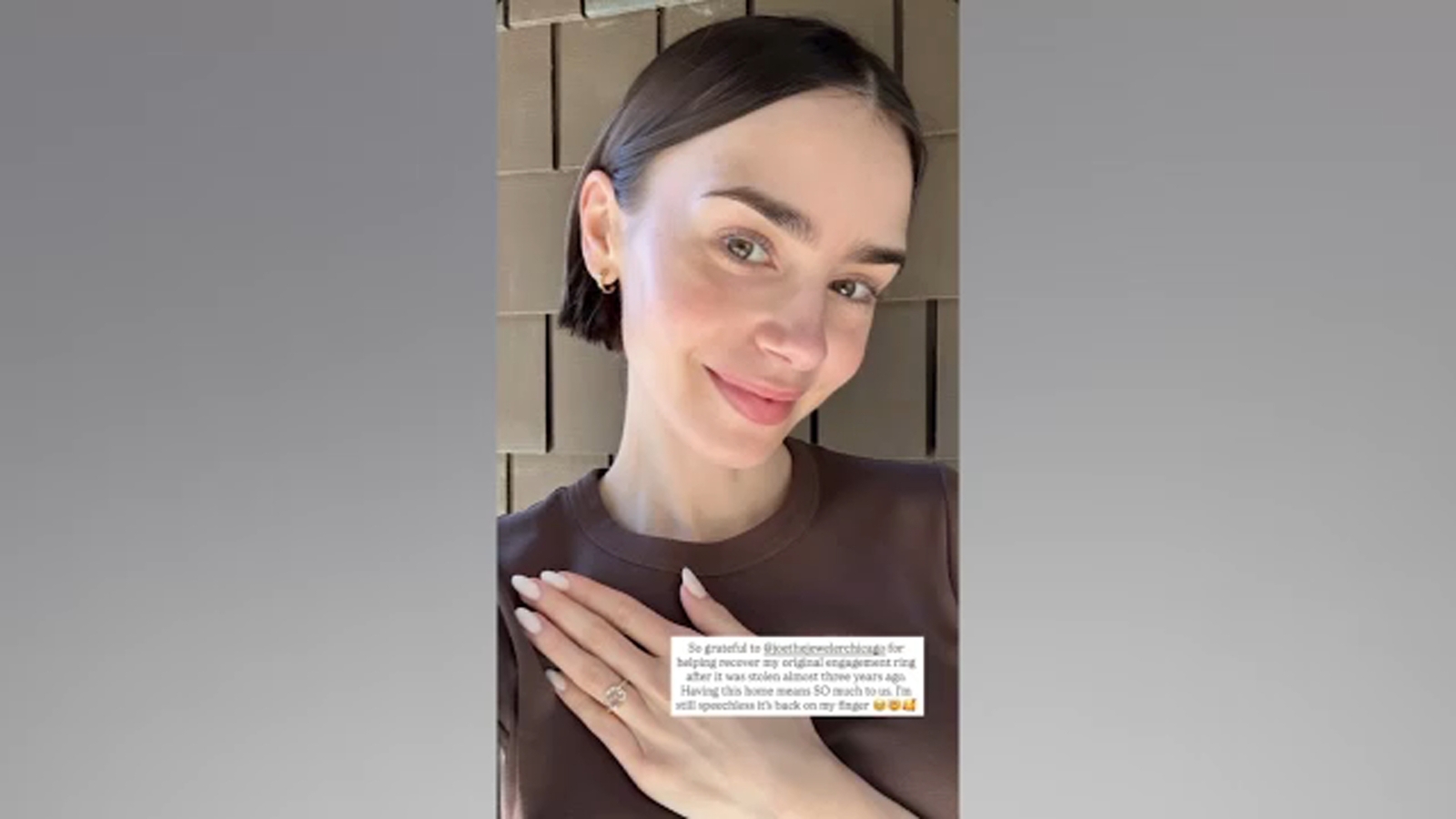 Actress Lily Collins thanks Chicago’s Joe the Jeweler after engagement ring stolen years ago in West Hollywood, California found