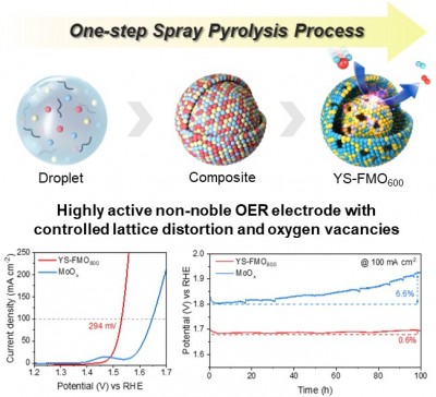 Boosting Water Electrolysis Catalyst Performance via Simultaneous Control of Lattice Distortion and Oxygen Vacancies!