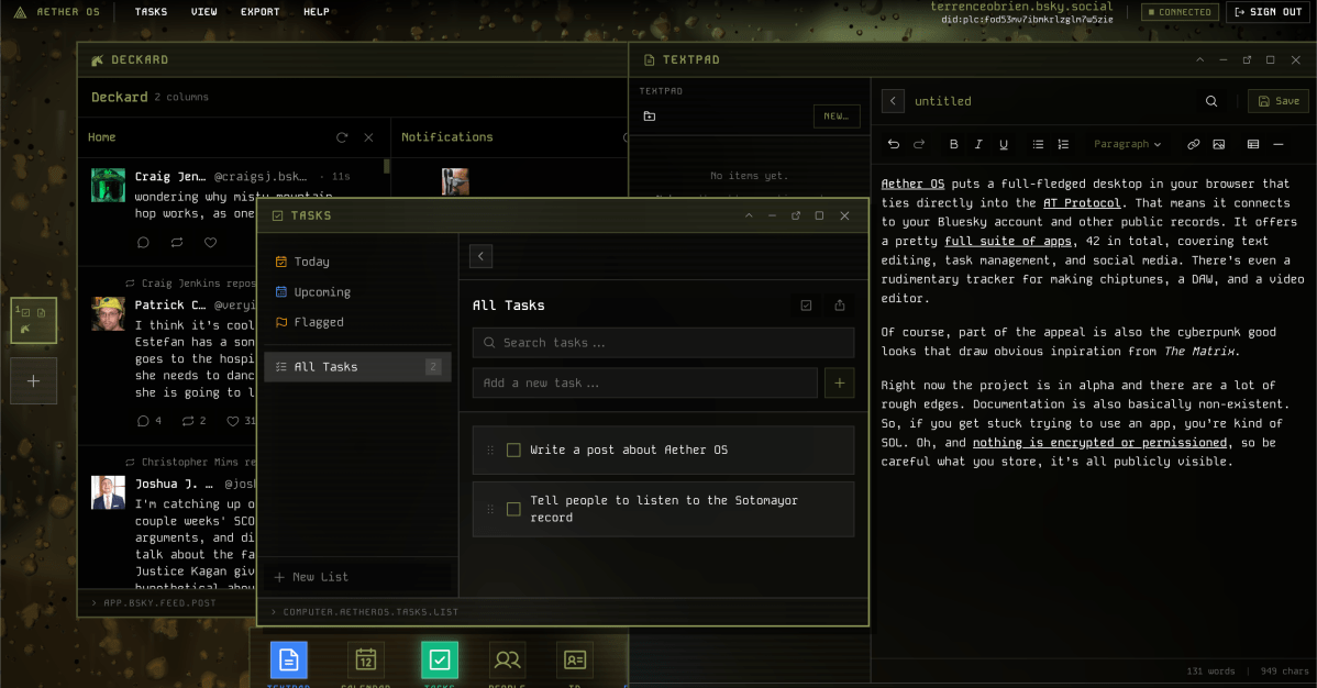 Aether OS is a computer in a browser built for the AT Protocol